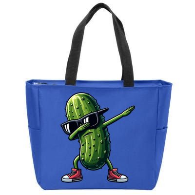 Cucumber Dabbing Pickle Dancing Lover Vintage Pickles Meaningful Gift Zip Tote Bag