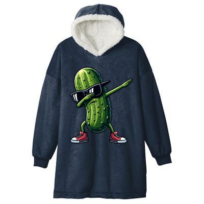 Cucumber Dabbing Pickle Dancing Lover Vintage Pickles Meaningful Gift Hooded Wearable Blanket