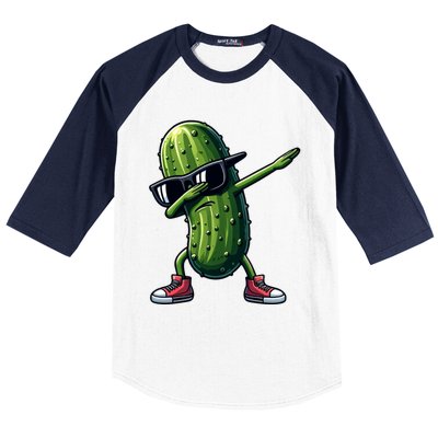 Cucumber Dabbing Pickle Dancing Lover Vintage Pickles Meaningful Gift Baseball Sleeve Shirt