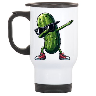 Cucumber Dabbing Pickle Dancing Lover Vintage Pickles Meaningful Gift Stainless Steel Travel Mug