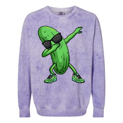 Cucumber Dabbing Pickle Dancing Lover Colorblast Crewneck Sweatshirt