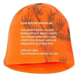 Christian Dear Person Behind Me Text God Loves You Meaningful Gift Kati - Camo Knit Beanie