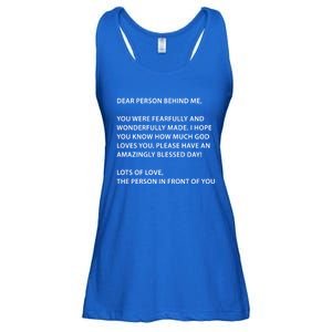 Christian Dear Person Behind Me Text God Loves You Meaningful Gift Ladies Essential Flowy Tank