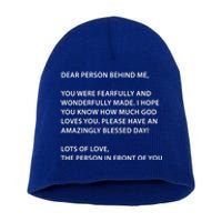 Christian Dear Person Behind Me Text God Loves You Meaningful Gift Short Acrylic Beanie