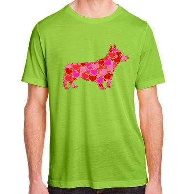 Corgi Dog Pink Red Heart Meaningful Gift Valentines Day Cool Gift Adult ChromaSoft Performance T-Shirt