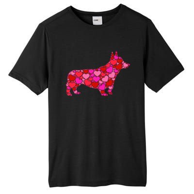 Corgi Dog Pink Red Heart Meaningful Gift Valentines Day Cool Gift Tall Fusion ChromaSoft Performance T-Shirt