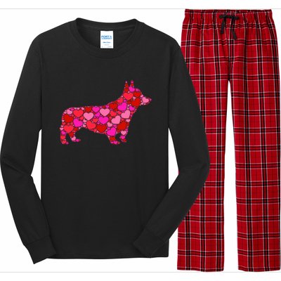 Corgi Dog Pink Red Heart Meaningful Gift Valentines Day Cool Gift Long Sleeve Pajama Set