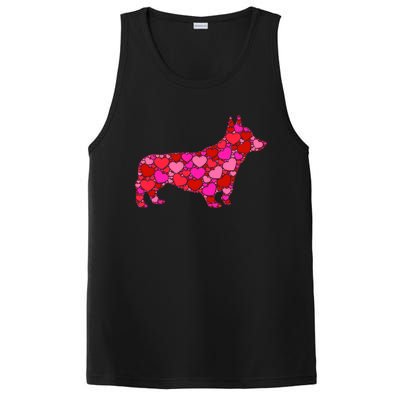 Corgi Dog Pink Red Heart Meaningful Gift Valentines Day Cool Gift PosiCharge Competitor Tank