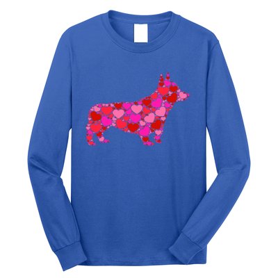 Corgi Dog Pink Red Heart Meaningful Gift Valentines Day Cool Gift Long Sleeve Shirt