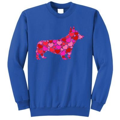 Corgi Dog Pink Red Heart Meaningful Gift Valentines Day Cool Gift Sweatshirt