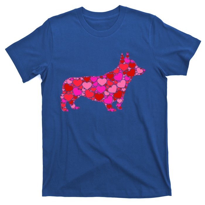 Corgi Dog Pink Red Heart Meaningful Gift Valentines Day Cool Gift T-Shirt