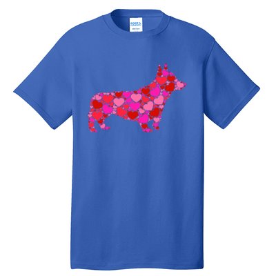 Corgi Dog Pink Red Heart Meaningful Gift Valentines Day Cool Gift Tall T-Shirt