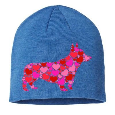 Corgi Dog Pink Red Heart Meaningful Gift Valentines Day Cool Gift Sustainable Beanie