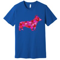 Corgi Dog Pink Red Heart Meaningful Gift Valentines Day Cool Gift Premium T-Shirt