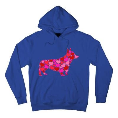 Corgi Dog Pink Red Heart Meaningful Gift Valentines Day Cool Gift Tall Hoodie