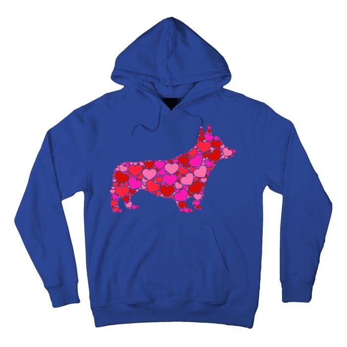 Corgi Dog Pink Red Heart Meaningful Gift Valentines Day Cool Gift Tall Hoodie