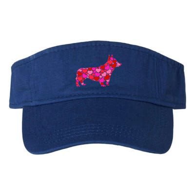 Corgi Dog Pink Red Heart Meaningful Gift Valentines Day Cool Gift Valucap Bio-Washed Visor