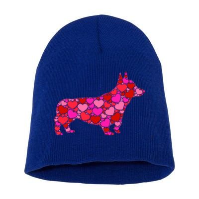 Corgi Dog Pink Red Heart Meaningful Gift Valentines Day Cool Gift Short Acrylic Beanie