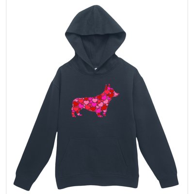 Corgi Dog Pink Red Heart Meaningful Gift Valentines Day Cool Gift Urban Pullover Hoodie