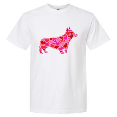 Corgi Dog Pink Red Heart Meaningful Gift Valentines Day Cool Gift Garment-Dyed Heavyweight T-Shirt