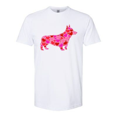 Corgi Dog Pink Red Heart Meaningful Gift Valentines Day Cool Gift Softstyle CVC T-Shirt