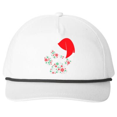 Christmas Dog Paws Santa Hat Snapback Five-Panel Rope Hat