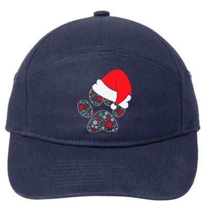 Christmas Dog Paws Santa Hat 7-Panel Snapback Hat