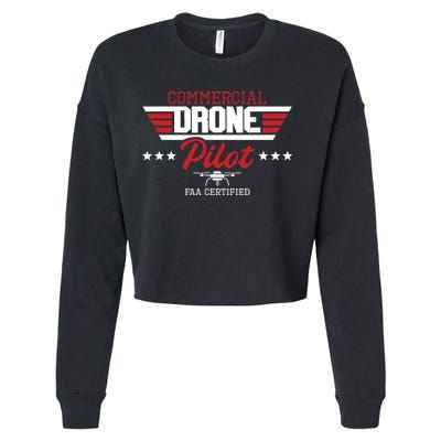 Commercial Drone Pilot Aviator Quadcopter FAA Certified Cropped Pullover Crew