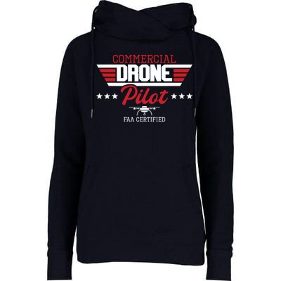 Commercial Drone Pilot Aviator Quadcopter FAA Certified Womens Funnel Neck Pullover Hood