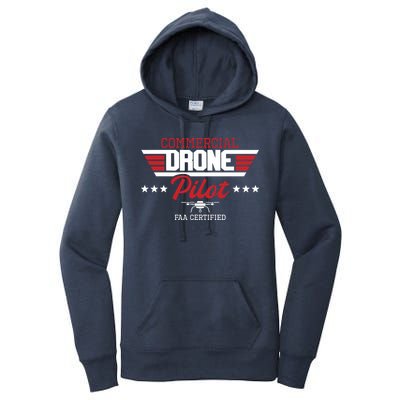 Commercial Drone Pilot Aviator Quadcopter FAA Certified Women's Pullover Hoodie