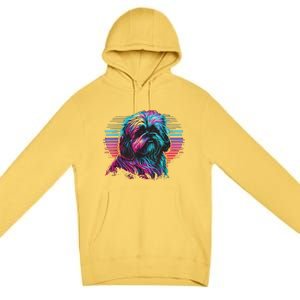 Colorful Splash Shih Tzu Art Animal Breeder Dog Trainer  Premium Pullover Hoodie