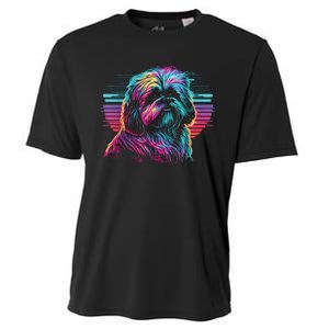 Colorful Splash Shih Tzu Art Animal Breeder Dog Trainer  Cooling Performance Crew T-Shirt