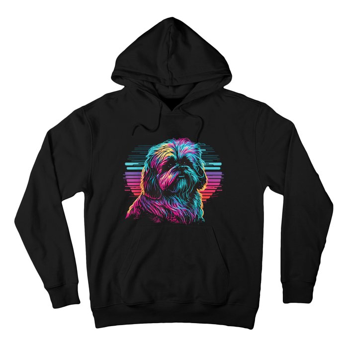 Colorful Splash Shih Tzu Art Animal Breeder Dog Trainer  Hoodie