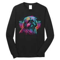 Colorful Splash Shih Tzu Art Animal Breeder Dog Trainer  Long Sleeve Shirt