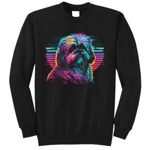 Colorful Splash Shih Tzu Art Animal Breeder Dog Trainer  Sweatshirt