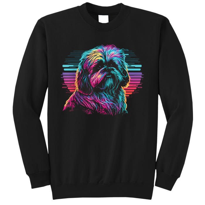 Colorful Splash Shih Tzu Art Animal Breeder Dog Trainer  Sweatshirt