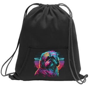 Colorful Splash Shih Tzu Art Animal Breeder Dog Trainer  Sweatshirt Cinch Pack Bag