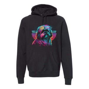 Colorful Splash Shih Tzu Art Animal Breeder Dog Trainer  Premium Hoodie