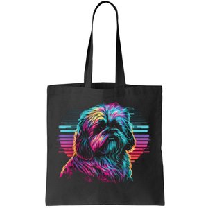 Colorful Splash Shih Tzu Art Animal Breeder Dog Trainer  Tote Bag