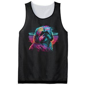 Colorful Splash Shih Tzu Art Animal Breeder Dog Trainer  Mesh Reversible Basketball Jersey Tank