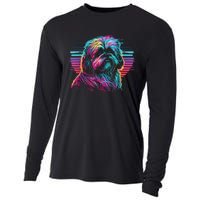 Colorful Splash Shih Tzu Art Animal Breeder Dog Trainer  Cooling Performance Long Sleeve Crew