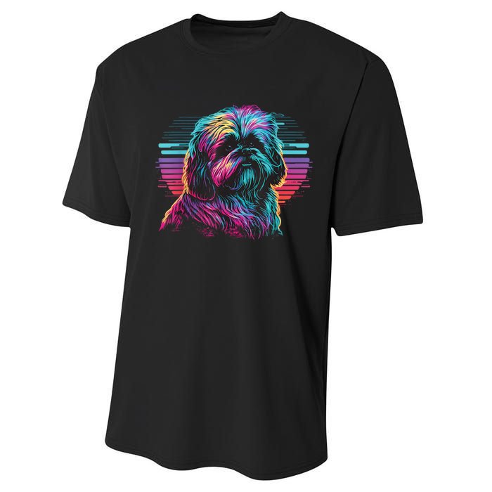 Colorful Splash Shih Tzu Art Animal Breeder Dog Trainer  Performance Sprint T-Shirt