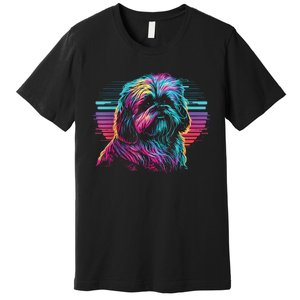 Colorful Splash Shih Tzu Art Animal Breeder Dog Trainer  Premium T-Shirt