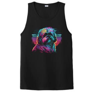 Colorful Splash Shih Tzu Art Animal Breeder Dog Trainer  PosiCharge Competitor Tank