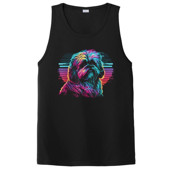 Colorful Splash Shih Tzu Art Animal Breeder Dog Trainer  PosiCharge Competitor Tank