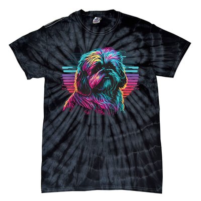 Colorful Splash Shih Tzu Art Animal Breeder Dog Trainer  Tie-Dye T-Shirt