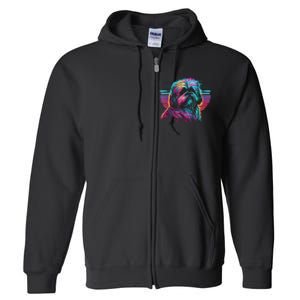 Colorful Splash Shih Tzu Art Animal Breeder Dog Trainer  Full Zip Hoodie