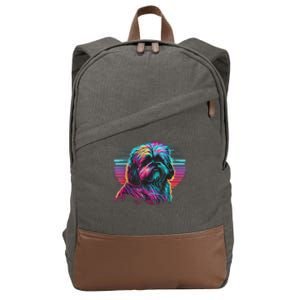 Colorful Splash Shih Tzu Art Animal Breeder Dog Trainer  Cotton Canvas Backpack