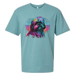 Colorful Splash Shih Tzu Art Animal Breeder Dog Trainer  Sueded Cloud Jersey T-Shirt