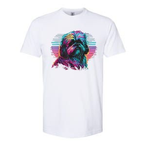 Colorful Splash Shih Tzu Art Animal Breeder Dog Trainer  Softstyle CVC T-Shirt